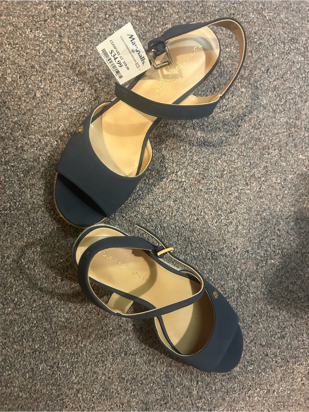 NEW Tommy Hilfiger Navy Ankle-Strap Sandals